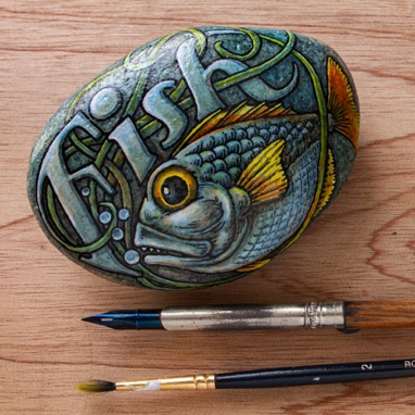 Fish - Painted Rock